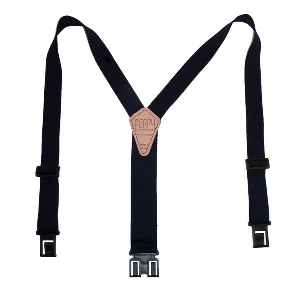 Perry Suspenders Men's Elastic 1.5 Inch Wide Hook End Suspenders